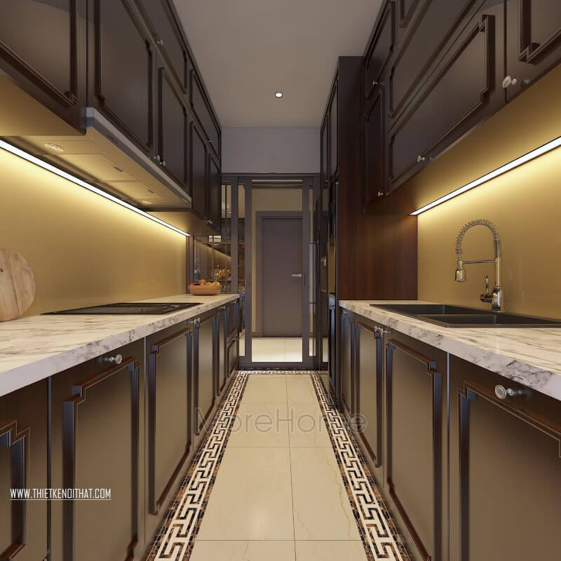 Thiết kế nội thất phòng bếp gỗ tự nhiên hiện đại, sang trọng Thiết kế nhà bếp đẹp