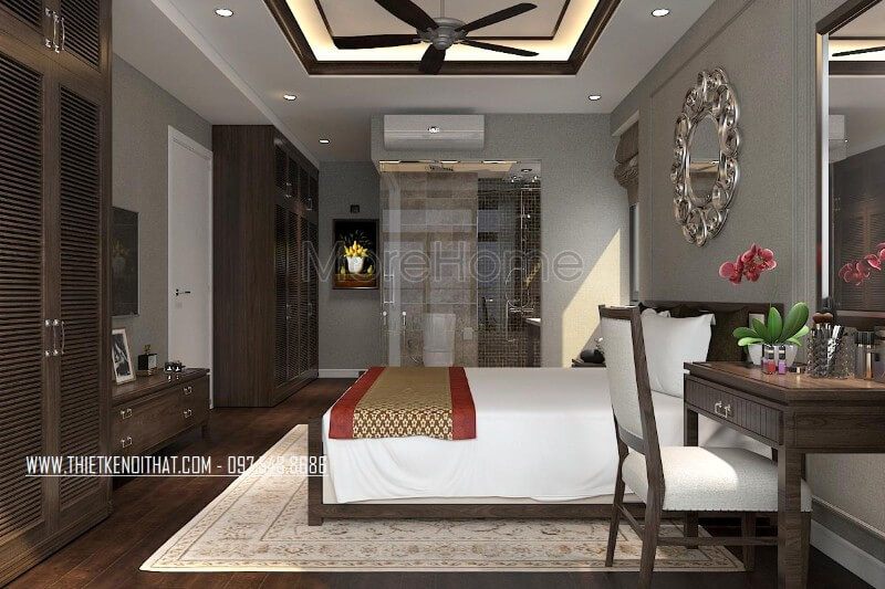 Thiết kế phòng ngủ theo phong cách truyền thống đơn giản thích hợp với lối sống hiện đại