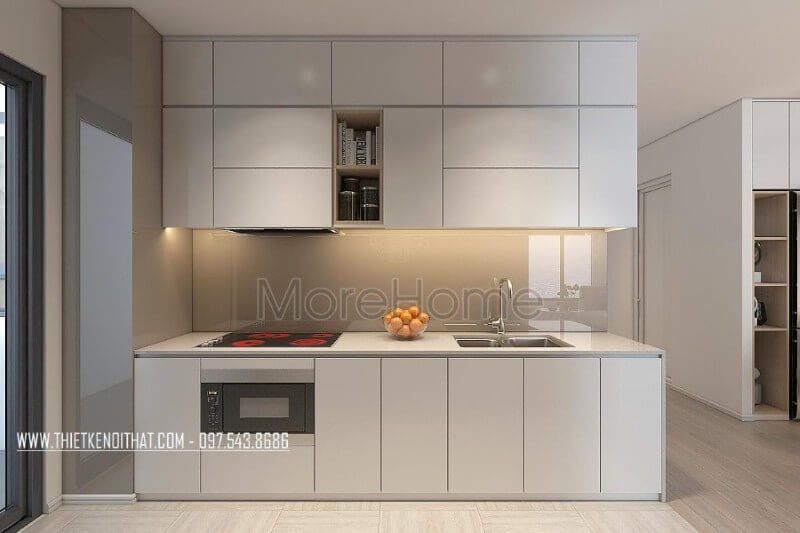 Sử dụng đá ốp mặt bếp cao cấp làm tăng thêm vẻ đẹp sang trọng cho không gian căn phòng